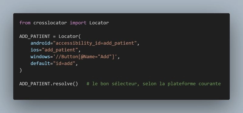 Déclaration d'un sélecteur unique résolu selon la plateforme courante